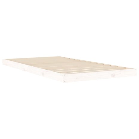 Bedframe massief grenenhout wit 100x200 cm 4