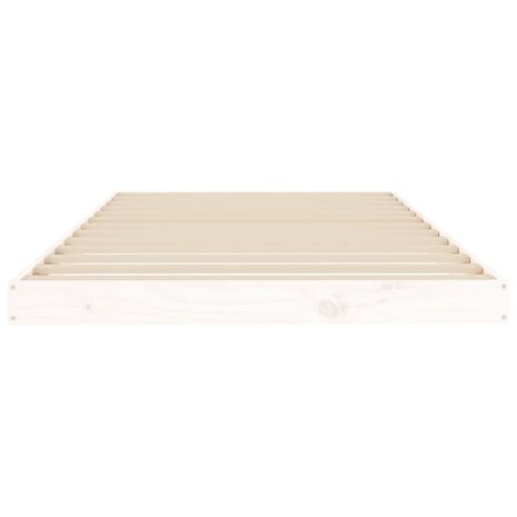 Bedframe massief grenenhout wit 100x200 cm 5