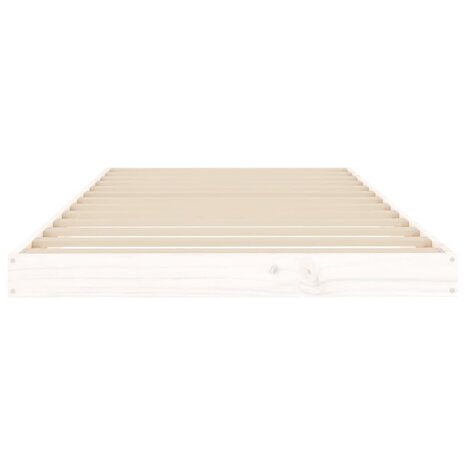 Bedframe massief grenenhout wit 90x200 cm 5