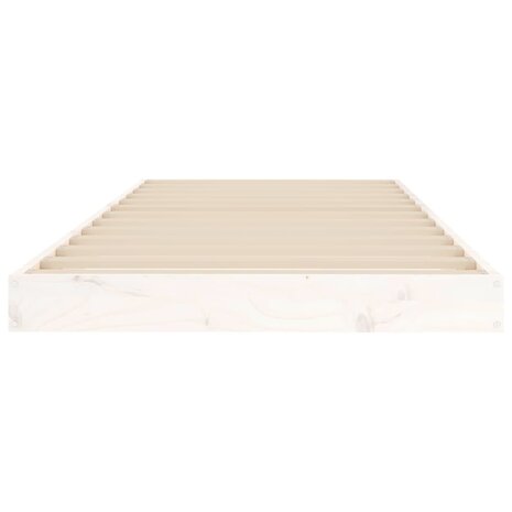 Bedframe massief grenenhout wit 75x190 cm 5