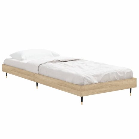 Bedframe zonder matras hout sonoma eikenkleurig 75x190 cm 4