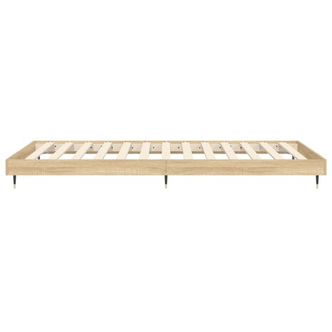 Bedframe zonder matras hout sonoma eikenkleurig 75x190 cm 7