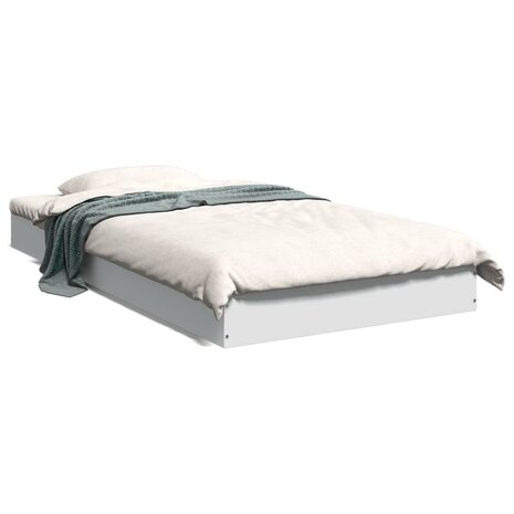Bedframe bewerkt hout wit 100x200 cm 2