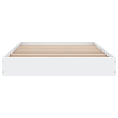 Bedframe bewerkt hout wit 100x200 cm 4