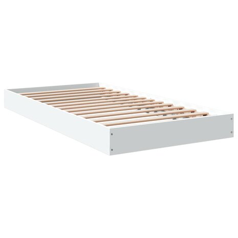 Bedframe bewerkt hout wit 100x200 cm 6