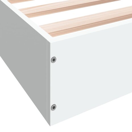 Bedframe bewerkt hout wit 100x200 cm 8