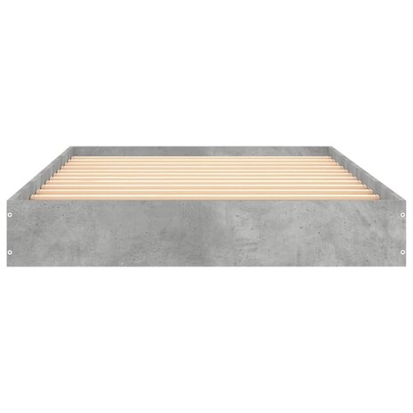 Bedframe bewerkt hout betongrijs 100x200 cm 4