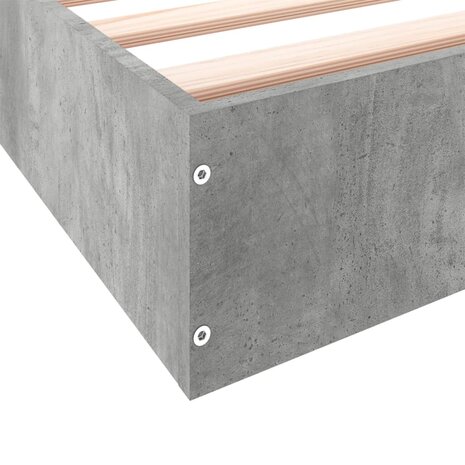 Bedframe bewerkt hout betongrijs 100x200 cm 8