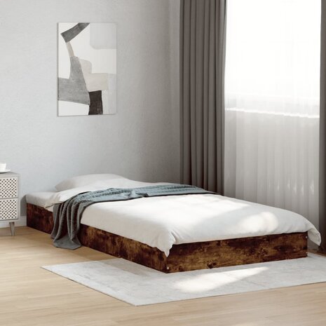 Bedframe zonder matras hout gerookt eikenkleurig 100x200 cm 1