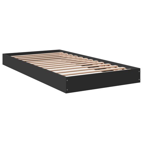 Bedframe bewerkt hout zwart 90x190 cm 6