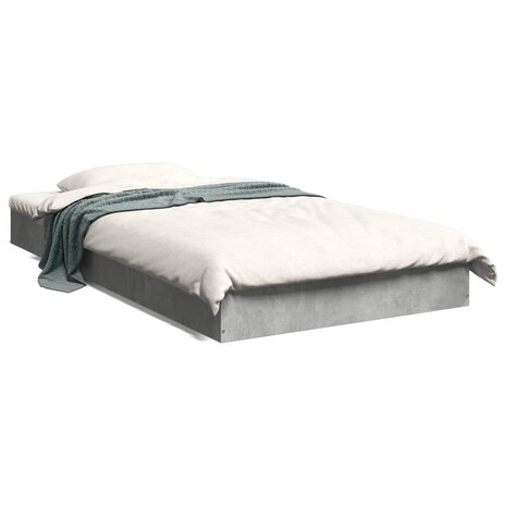 Bedframe bewerkt hout betongrijs 90x190 cm 2