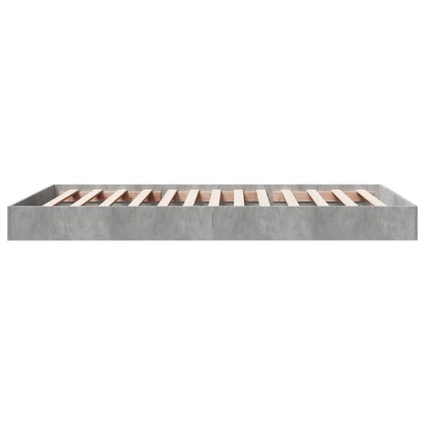 Bedframe bewerkt hout betongrijs 90x190 cm 5
