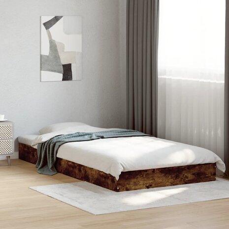 Bedframe zonder matras hout gerookt eikenkleurig 90x190 cm 1