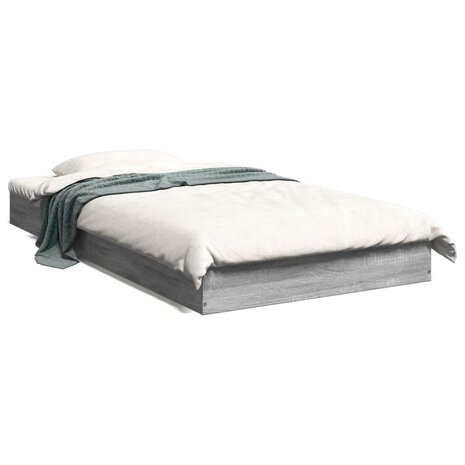 Bedframe bewerkt hout grijs sonoma eikenkleurig 90x190 cm 2