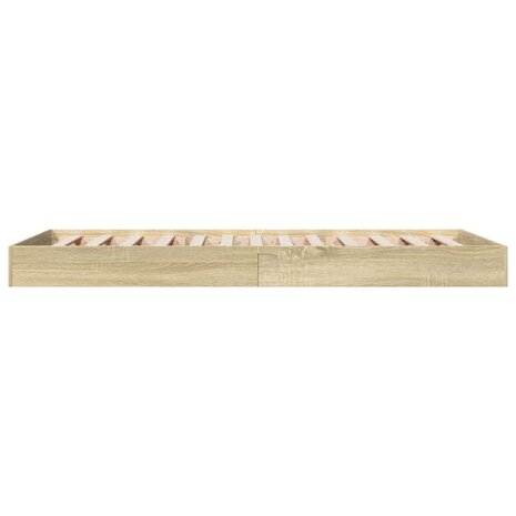 Bedframe zonder matras hout sonoma eikenkleurig 75x190 cm 5