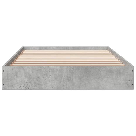 Bedframe bewerkt hout betongrijs 75x190 cm 4