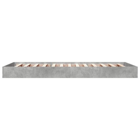 Bedframe bewerkt hout betongrijs 75x190 cm 5