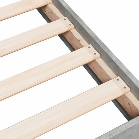 Bedframe bewerkt hout betongrijs 75x190 cm 7