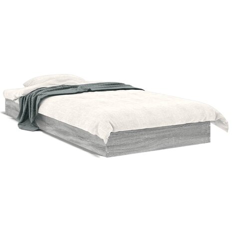 Bedframe bewerkt hout grijs sonoma eikenkleurig 75x190 cm 2