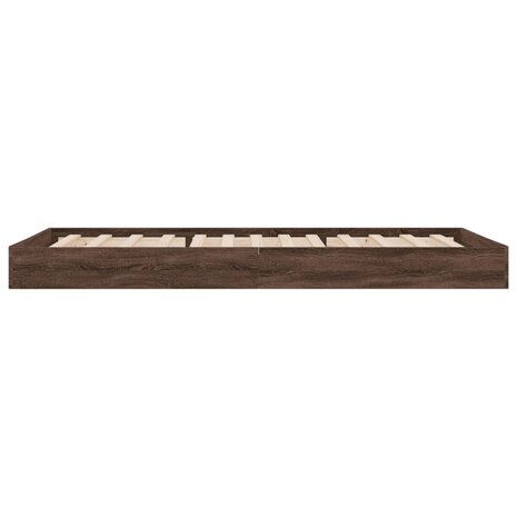 Bedframe zonder matras bewerkt hout bruin eikenkleur 75x190 cm 5
