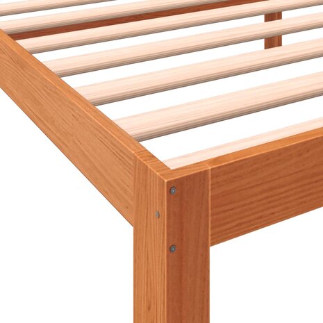 Bedframe zonder matras massief grenenhout wasbruin 75x190 cm 7