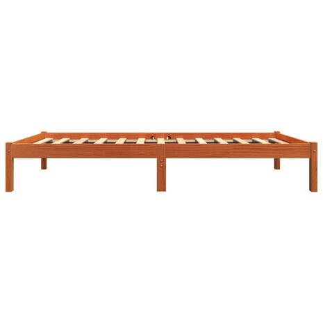 Bedframe zonder matras massief grenenhout wasbruin 75x190 cm 5