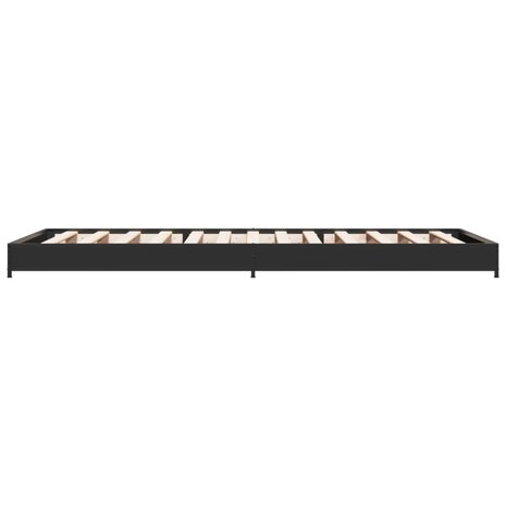 Bedframe bewerkt hout en metaal zwart 100x200 cm 5