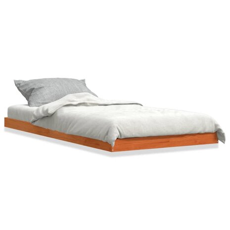 Bedframe massief grenenhout wasbruin 75x190 cm 2