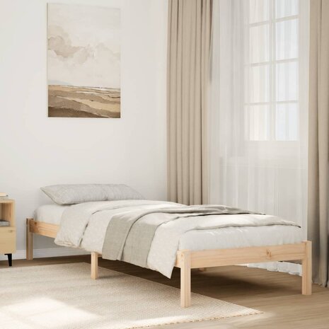 Bedframe extra lang zonder matras massief grenenhout 80x220 cm 1