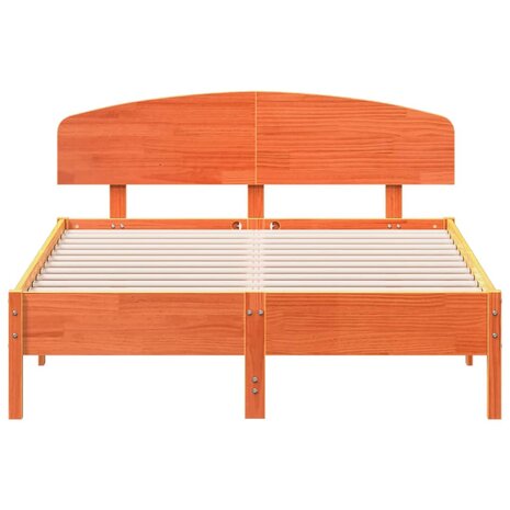 Bed met matras massief grenenhout wasbruin 140x190 cm 4