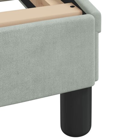 Bed met matras fluweel lichtgrijs 90x190 cm 7