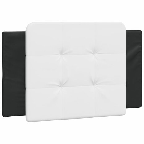 Bed met matras kunstleer zwart en wit 100x200 cm 5