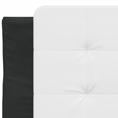 Bed met matras kunstleer zwart en wit 100x200 cm 7
