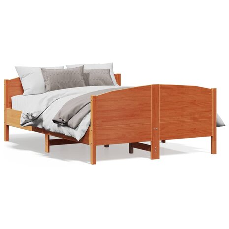 Bed met matras massief grenenhout wasbruin 140x190 cm 2