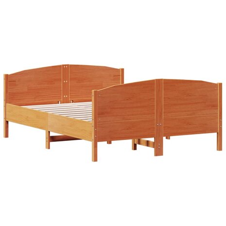 Bed met matras massief grenenhout wasbruin 140x190 cm 6