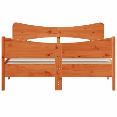 Bed met matras massief grenenhout wasbruin 140x190 cm 4