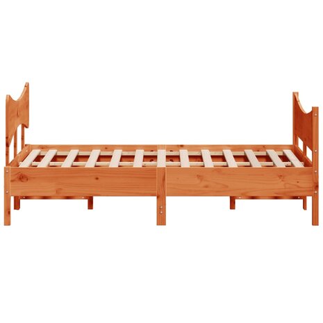 Bed met matras massief grenenhout wasbruin 140x190 cm 5