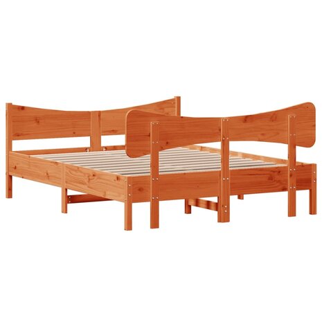 Bed met matras massief grenenhout wasbruin 140x190 cm 6