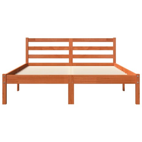 Bed met matras massief grenenhout wasbruin 140x190 cm 4