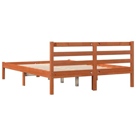 Bed met matras massief grenenhout wasbruin 140x190 cm 6