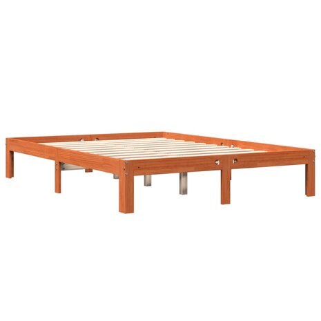 Bed met matras massief grenenhout wasbruin 140x190 cm 6