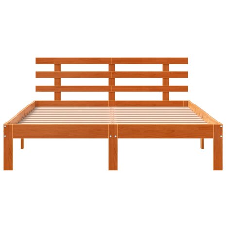 Bed met matras massief grenenhout wasbruin 140x190 cm 4
