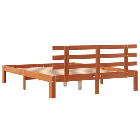 Bed met matras massief grenenhout wasbruin 140x190 cm 6