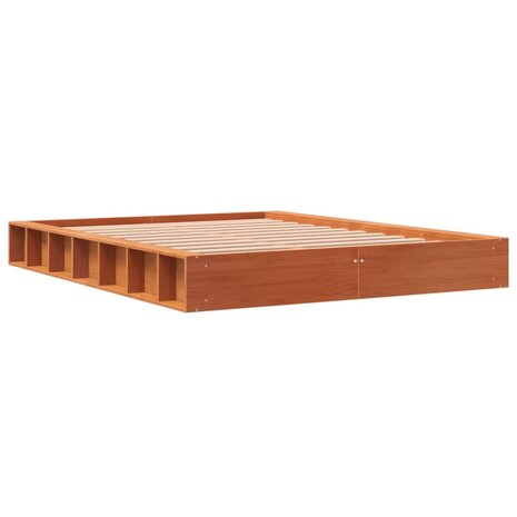 Bed met matras massief grenenhout wasbruin 140x190 cm 3
