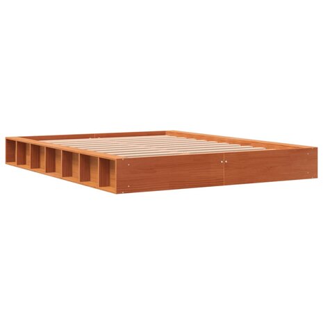 Bed met matras massief grenenhout wasbruin 140x190 cm 6