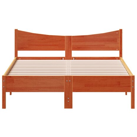 Bed met matras massief grenenhout wasbruin 140x190 cm 4