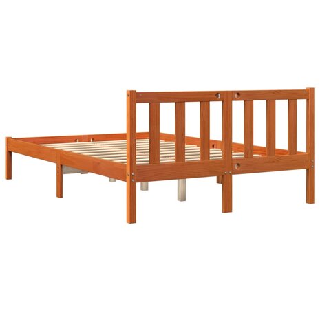 Bed met matras massief grenenhout wasbruin 140x190 cm 6