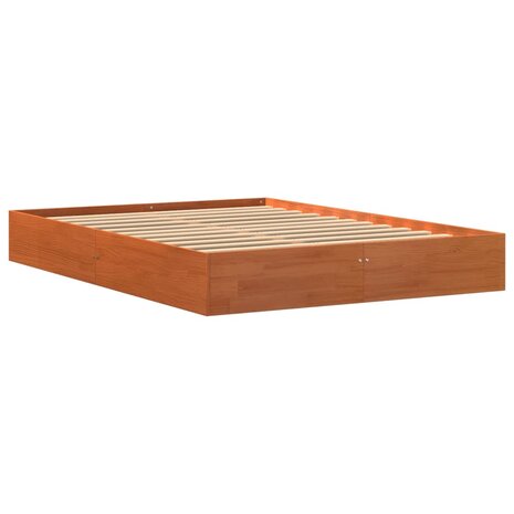 Bed met matras massief grenenhout wasbruin 140x190 cm 3