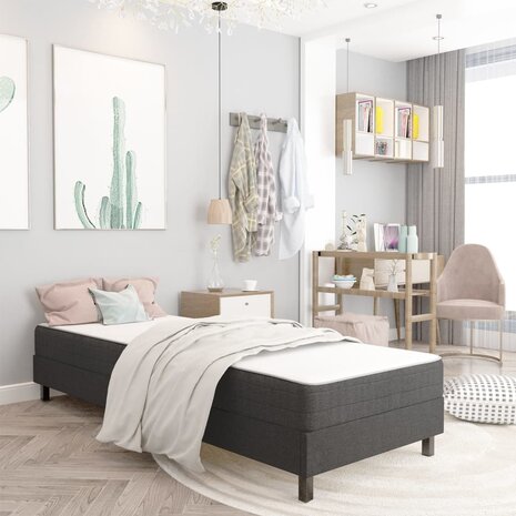 Boxspringframe stof grijs 80x200 cm 1