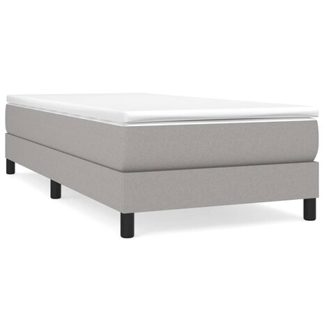 Boxspring met matras stof lichtgrijs 80x200 cm 2